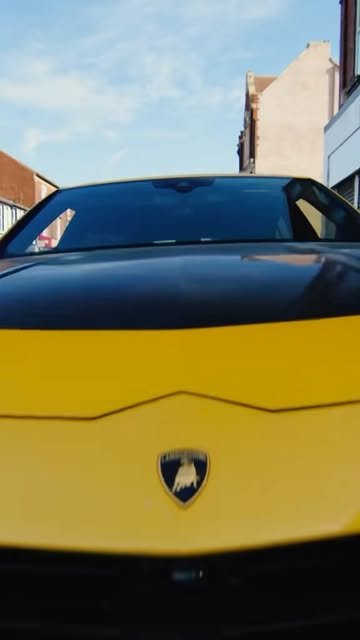 Yellow Lamborghini badge on the bonnet
